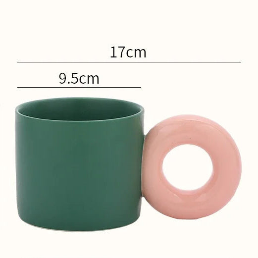 Ring-Handle Ceramic Mug
