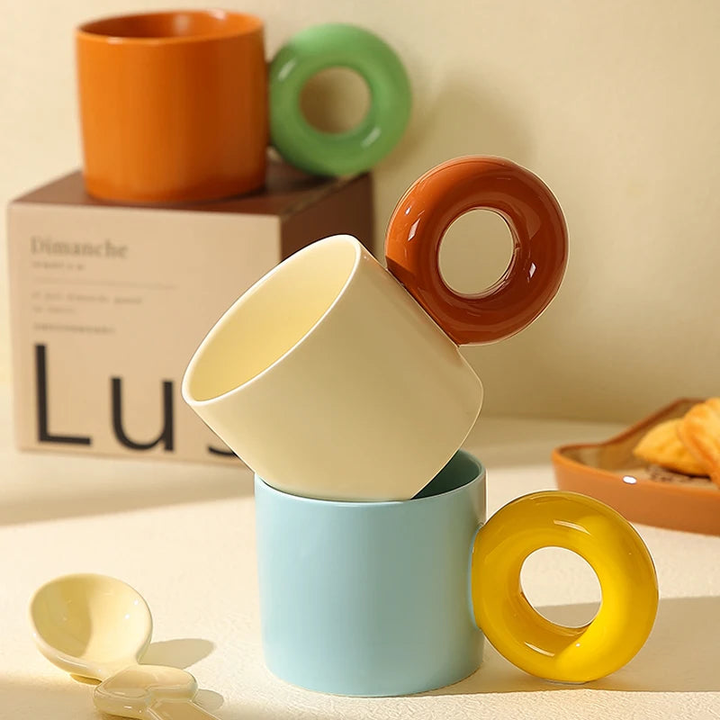 Ring-Handle Ceramic Mug