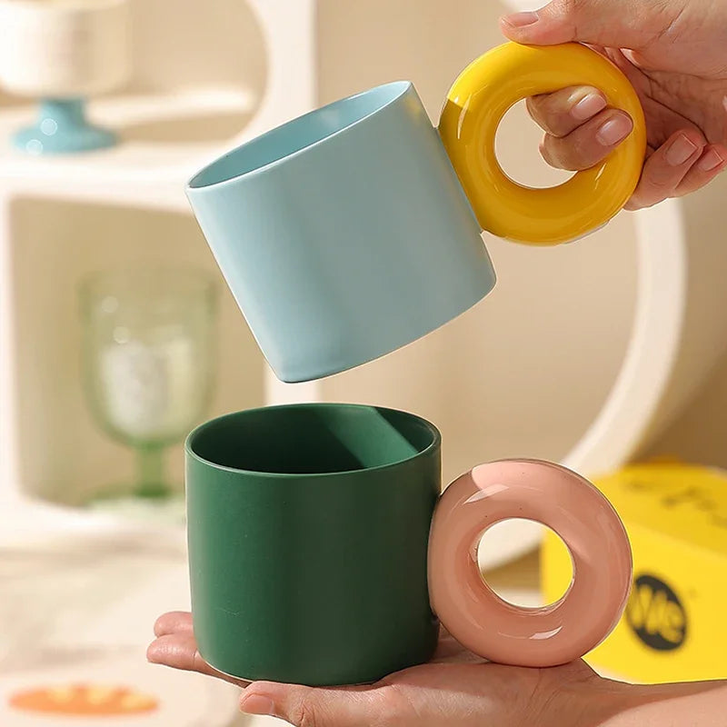 Ring-Handle Ceramic Mug