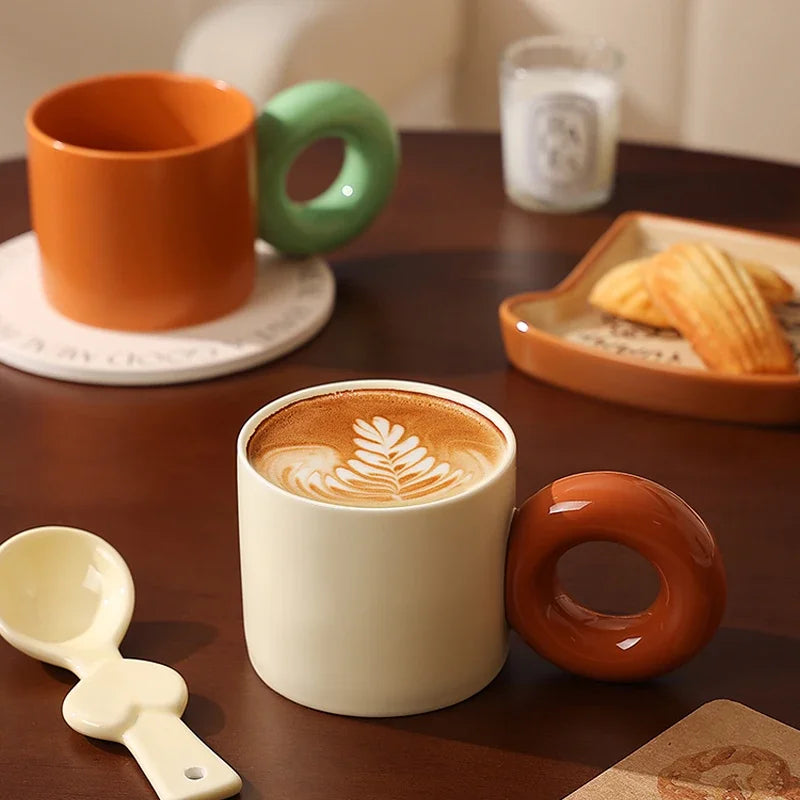 Ring-Handle Ceramic Mug