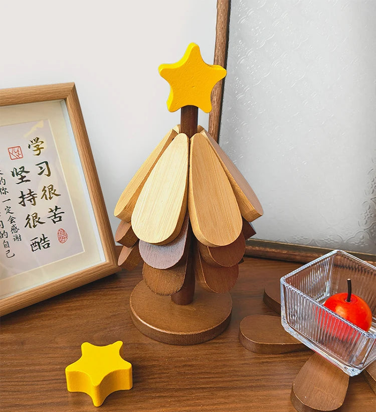 Wooden Tree Coaster Set