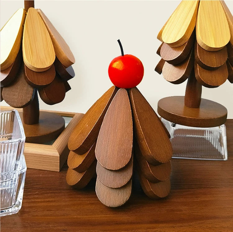 Wooden Tree Coaster Set